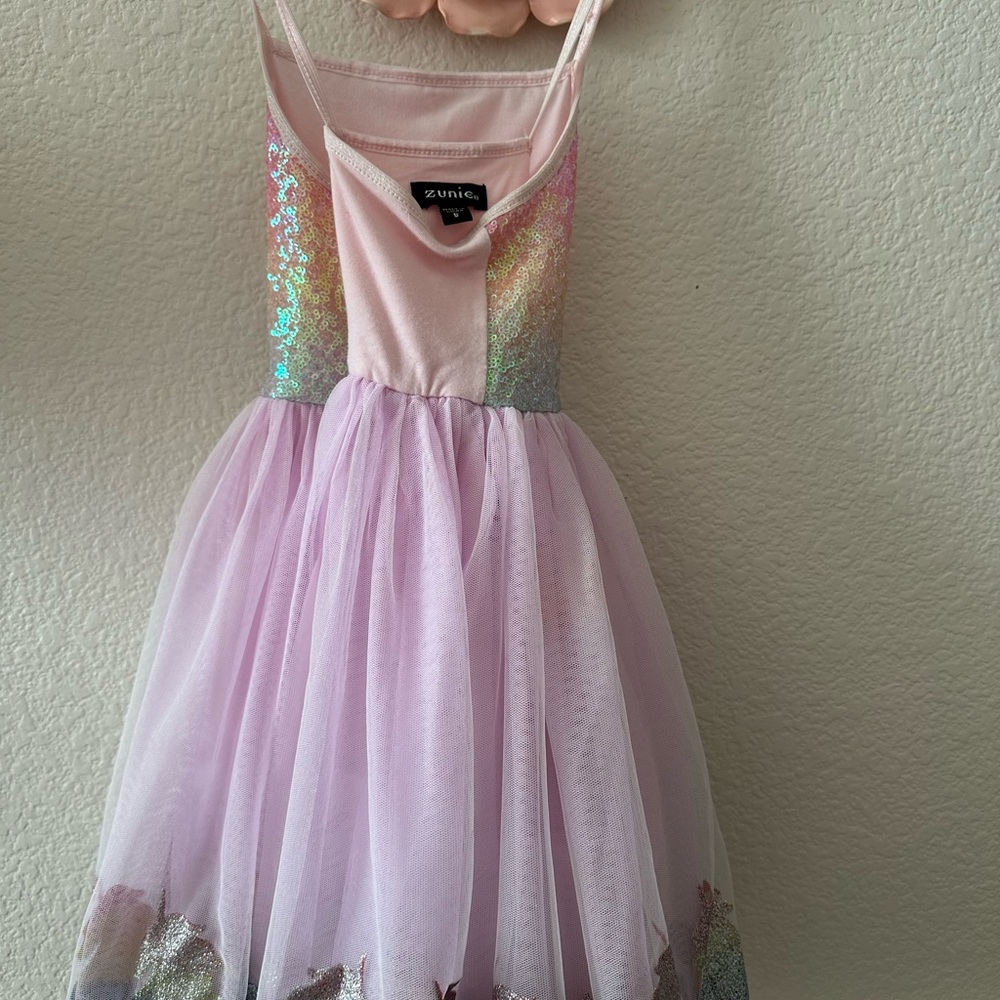 Zunie Glittery Rainbow and Pink Dance Dress - Picture 2 of 3